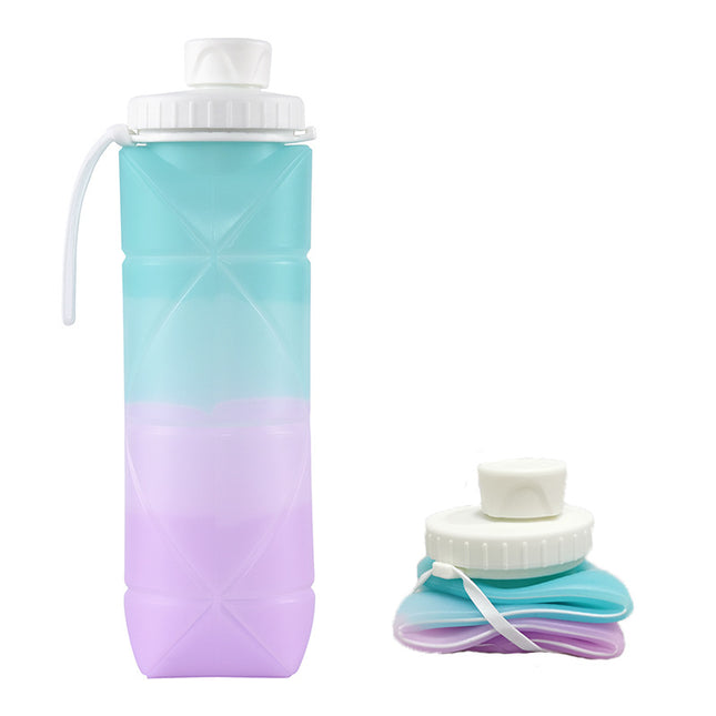 Blue-purple Portable Silicone Collapsible Water Bottle