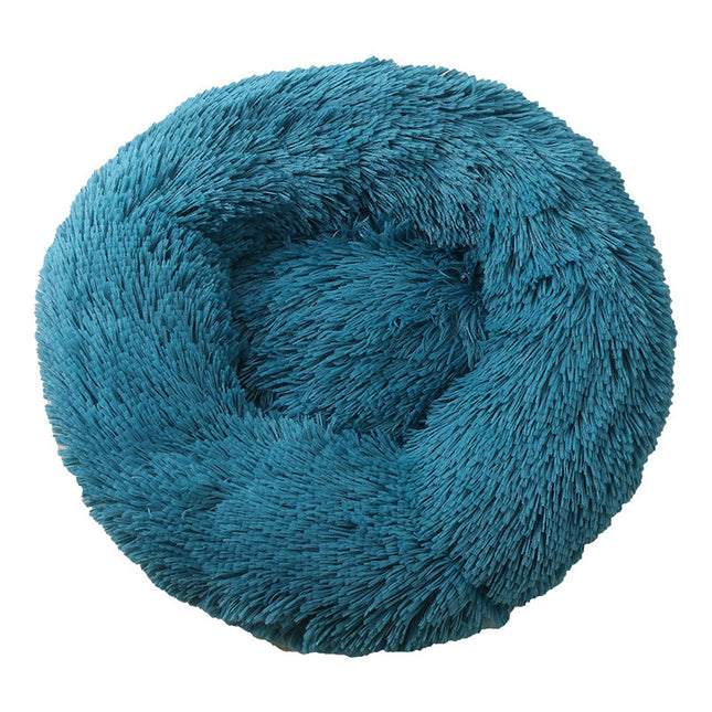 Blue Green 50cm Cozy Round Pet Bed