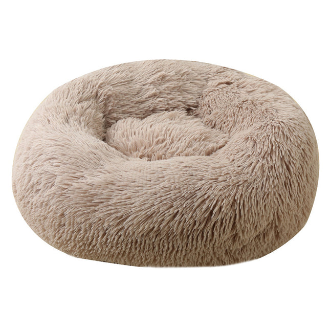 Khaki 50cm Cozy Round Pet Bed