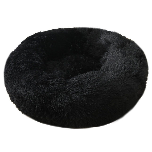 Black 50cm Cozy Round Pet Bed