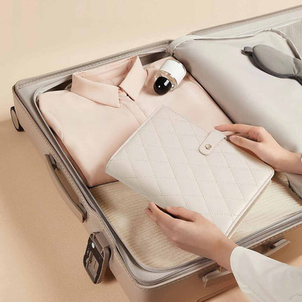 Pink Foldable Travel Jewelry Organizer - Velvet Zippered Case with Transparent Pages & Detachable Pouches