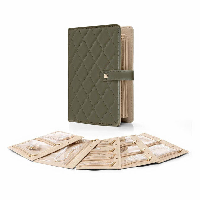 Green Foldable Travel Jewelry Organizer