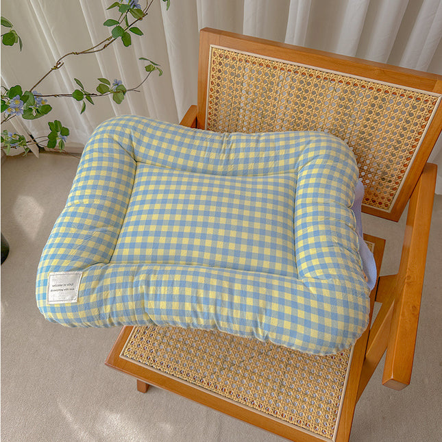 L Yellow-blue All-Season Pet Bed