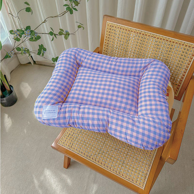 L Yellow-purple All-Season Pet Bed