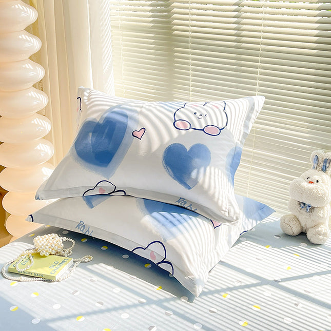 Blue Heart 100 Percent Cotton Pillowcase Set (Pack of 2)