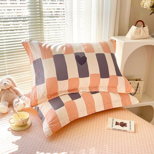 Orange Stripes 100 Percent Cotton Pillowcase Set (Pack of 2)