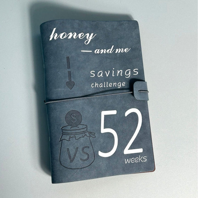 Dark Blue 52-week couple's savings challenge binder