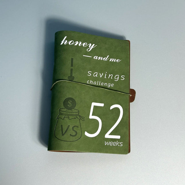 Green 52-week couple's savings challenge binder
