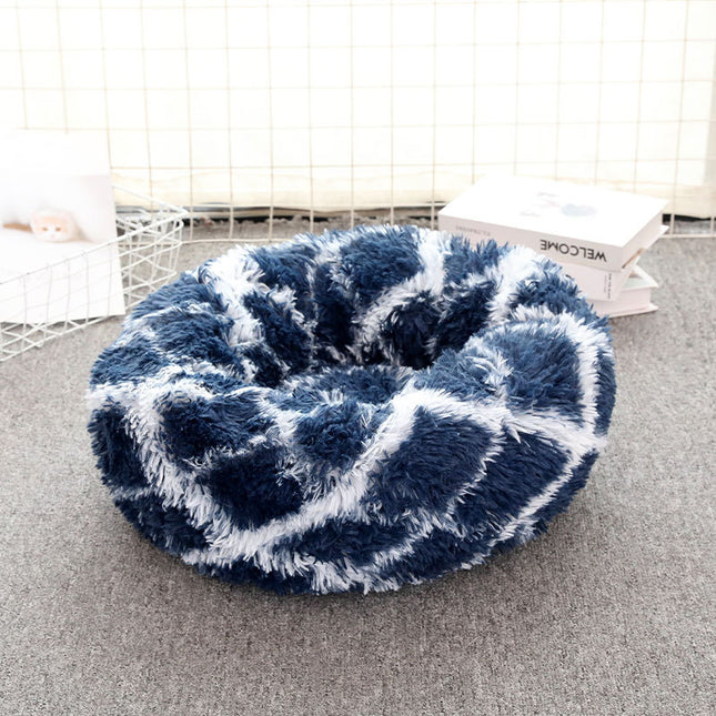 Navy Blue 50cm Cozy Round Pet Bed