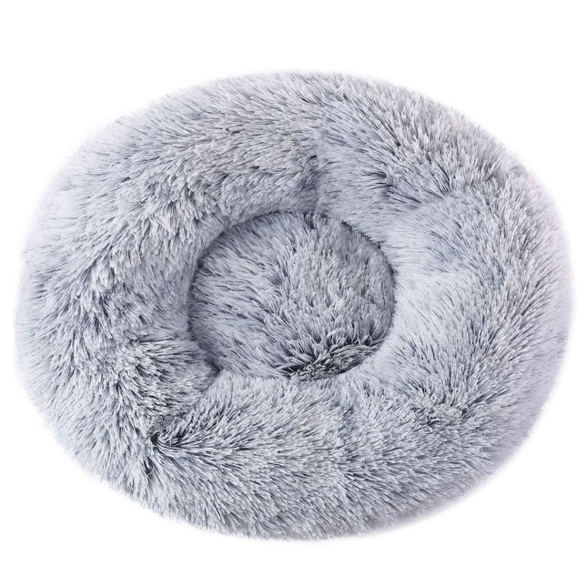 Grey 50cm Cozy Round Pet Bed