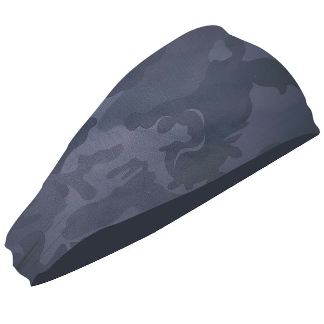 Camouflage Grey 5-Pack Wide Sports Headbands (88% Nylon+12% Spandex)