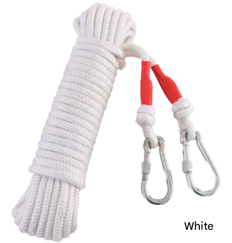 White Polyester (for home use) Without Wire Core Heavy Duty Adjustable Clothesline Set (2