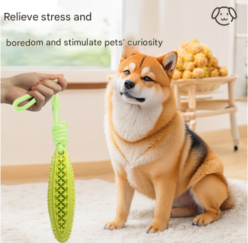 Green Star Long Olive Durable Cotton Rope Dog Toy Set (2-Pack) - Chew