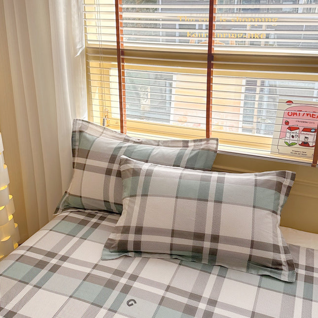 Corner Coffee - Gray 100% Cotton Pillowcase Set (Pack of 2) - Breathable Standard Size 48x74cm Pure Cotton Pillow Covers