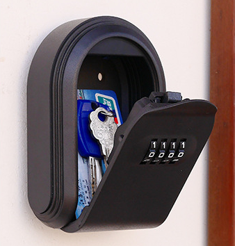 Black 3PCS Wall Mount Plastic Combination Key Lock Box