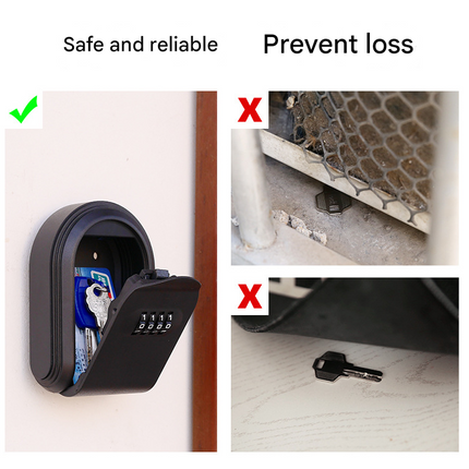 Black 3PCS Wall Mount Plastic Combination Key Lock Box - Secure Key Safe Storage Box