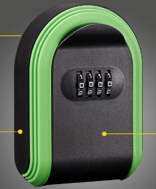 Green 3PCS Wall Mount Plastic Combination Key Lock Box