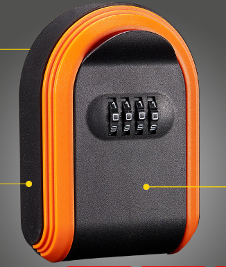 Orange 3PCS Wall Mount Plastic Combination Key Lock Box