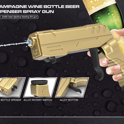 Black Alloy Edition Party Atmosphere Setting Tools Party Atmosphere Props - Novelty Beer Bottle Ejector & Stopper