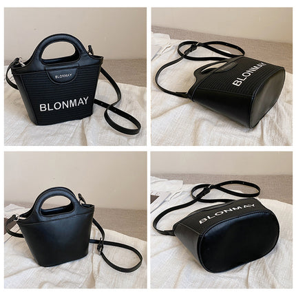 Small and lightweight black BLONMAY bucket bag, perfect for everyday use