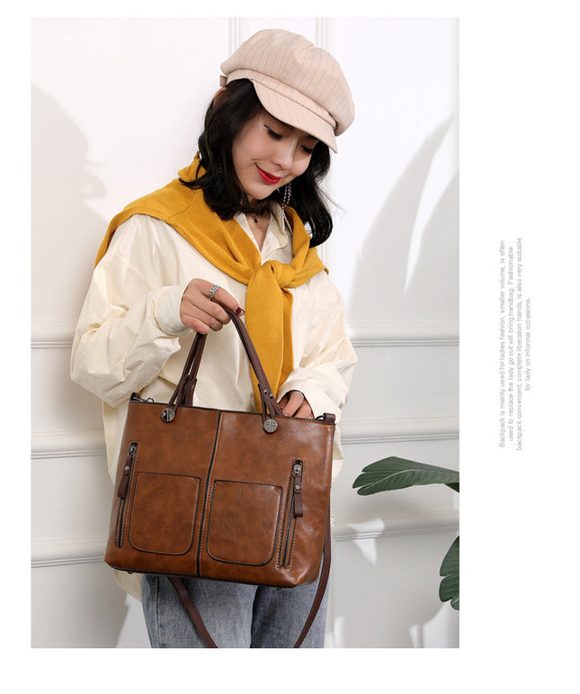 Versatile Brown Tote with Detachable Strap – product detail
