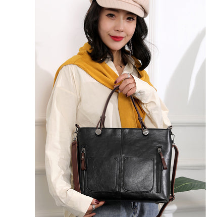 Versatile BLACK Tote with Detachable Strap - Ideal for Travel