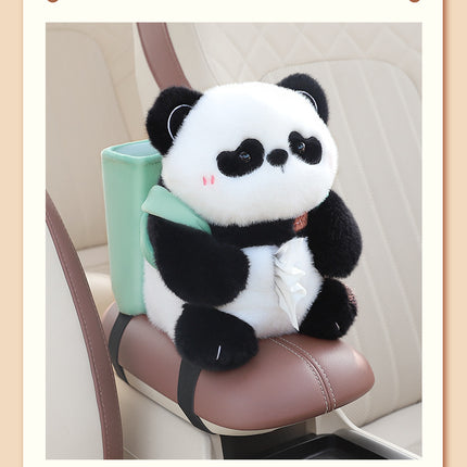 Adorable Panda Tissue Holder for Car - Plush Toy with Storage