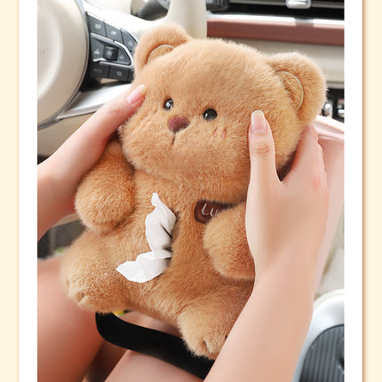 Adorable Pink Pig Tissue Holder for Car - Plush Toy with Storage