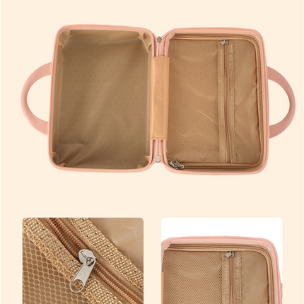 Personalized stylish and lightweight Yellow and pink mini suitcase for short trips