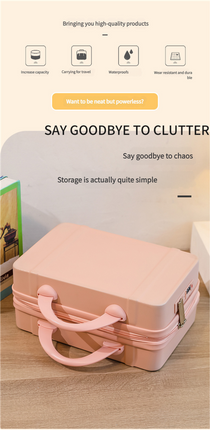 Personalized stylish and lightweight Pink and green mini suitcase for short trips