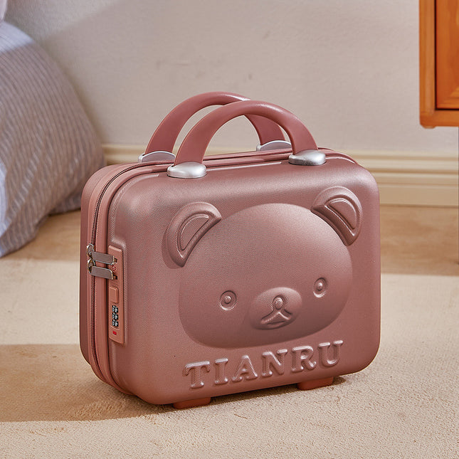 Cute Bear Face Hard-Shell Storage Case with Lock