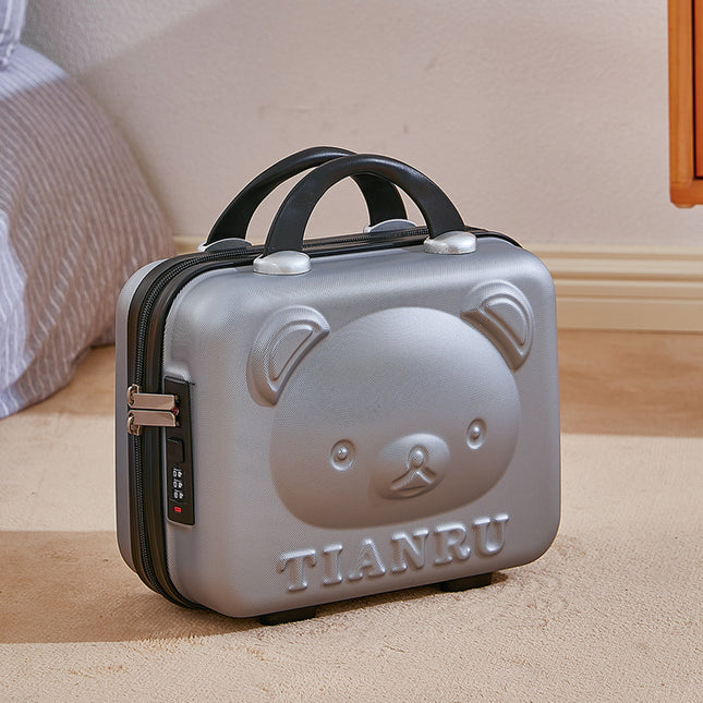 Cute Bear Face Hard-Shell Storage Case with Lock