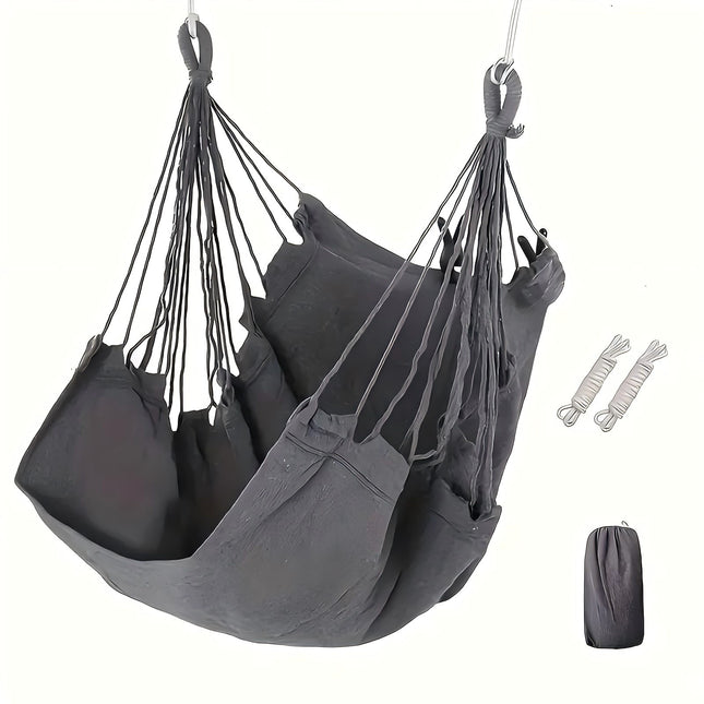 Colorful Striped Hammock Chair with Ropes and Storage Bag