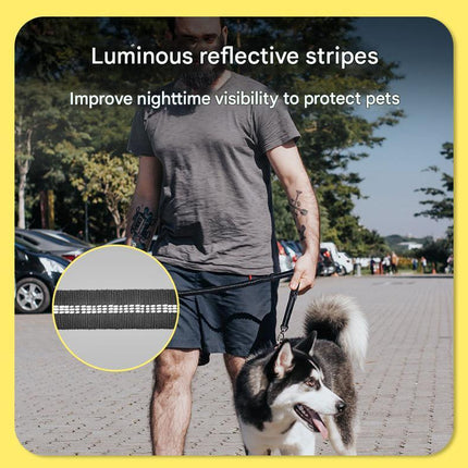 Orange Shock Absorbing Dog Leash with Reflective Stitching - 135cm for Small to Large Dogs