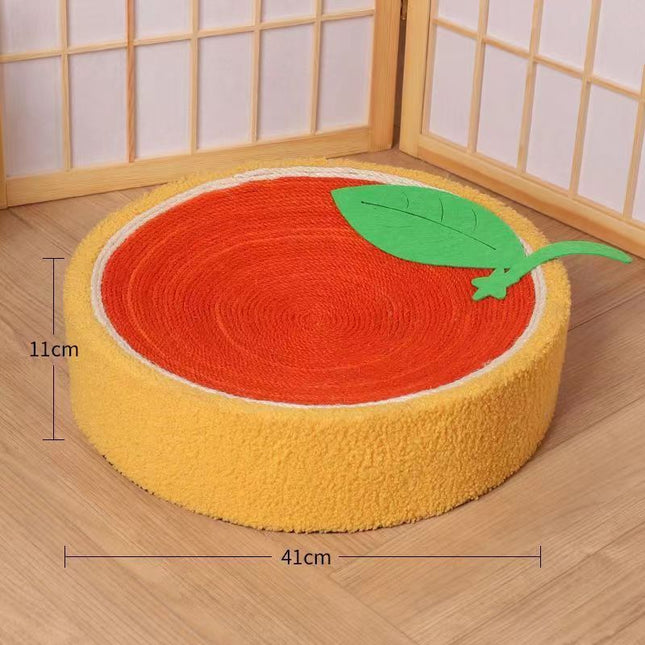 Adorable Cloth wrapped orange Cat Scratching Post and Lounger