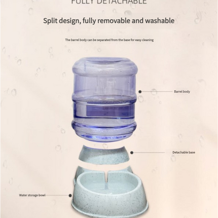 Blue Automatic Pet Feeder and Drinker Combo for Cats and Small Dogs - 2 in 1 Detachable Design
