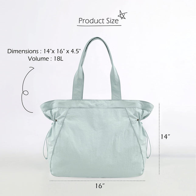 Water-Resistant Tote Bag with Drawstring Side-Cinch and Snap Closure – product detail