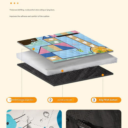 Waterproof Foldable Picnic Blanket with King of the Forest Print - 200x200cm