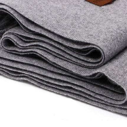 Luxury Cashmere Blend Scarf, Large 200x70cm Fringed Scarf (White)