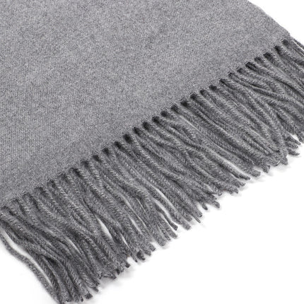Luxury Cashmere Blend Scarf, Large 200x70cm Fringed Scarf (Ivory)