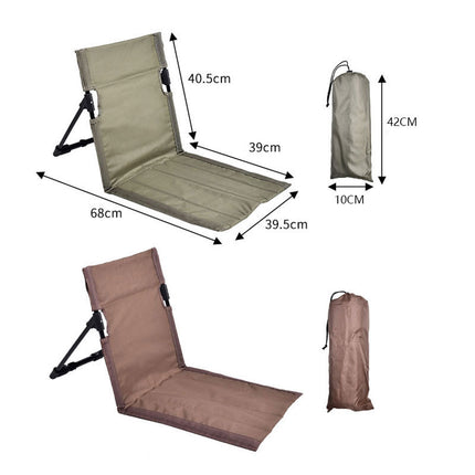 Portable Folding Beach Chair - Reclining Outdoor Seat 68x39.5x40.5cm with Carry Bag in green
