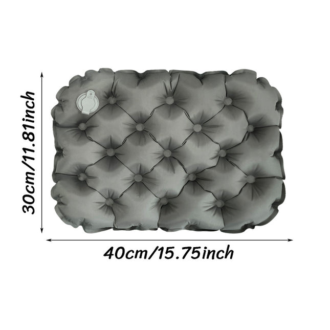 Inflatable Seat Cushion - Portable 40x30x5cm Camping Pad in Olive Grey