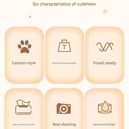 Brown Cute Cartoon Car Trash Bin with Adjustable Strap - Water-Repellent Corduroy (19x24cm)