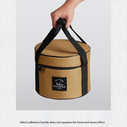 Portable Outdoor Kitchen Utensil Organizer,Waterproof Camping Cookware Storage Bag, Khaki-Size L