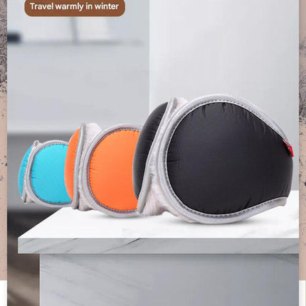Orange Winter Comfort Folding Earmuffs - Soft Fleece, Windproof and Waterproof