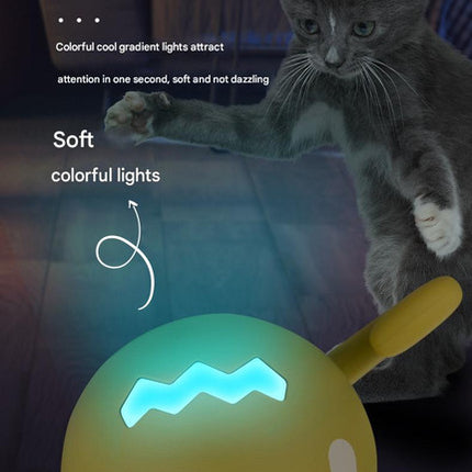 Rechargeable Interactive Cat Toy - Self-Rolling Ball with LED Light,Standard Edition Blue