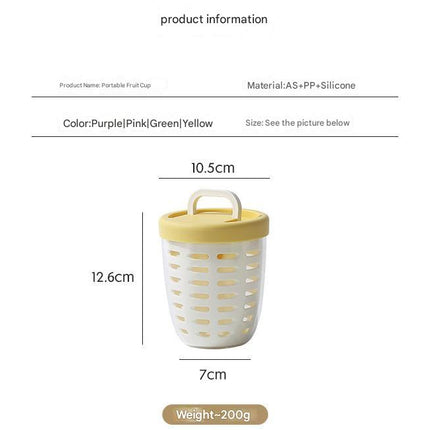Pink Double Layer Salad Cup with Fork - Leak-proof Fruit Container, Drain Design, Portable Oatmeal and Picnic Jar
