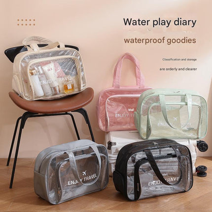 Waterproof beach bag with wet and dry separation, gym and swim storage bag, toiletries and cosmetic bag for swimsuits and goggles (Pink has shoe compartment)