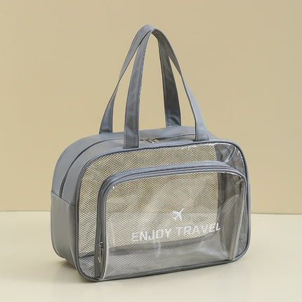 Waterproof beach bag with wet and dry separation, gym and swim storage bag, toiletries and cosmetic bag for swimsuits and goggles (Gray has no shoe compartment)