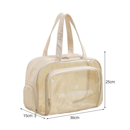Waterproof beach bag with wet and dry separation, gym and swim storage bag, toiletries and cosmetic bag for swimsuits and goggles (Gray has no shoe compartment)